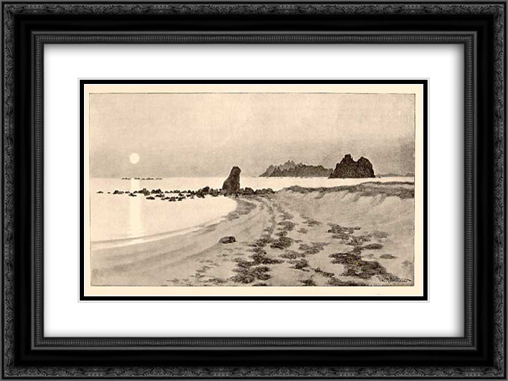 Summer 24x18 Black Ornate Wood Framed Art Print Poster with Double Matting by Kittelsen, Theodor Severin