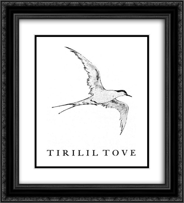 Tirilil Tove Cover 20x22 Black Ornate Wood Framed Art Print Poster with Double Matting by Kittelsen, Theodor Severin