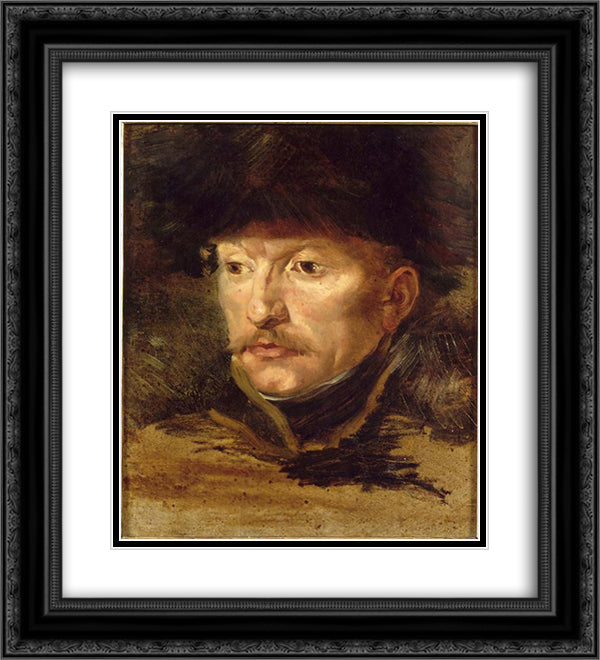 Officer of Chasseurs of the Imperial Guard 20x22 Black Ornate Wood Framed Art Print Poster with Double Matting by Gericault, Theodore