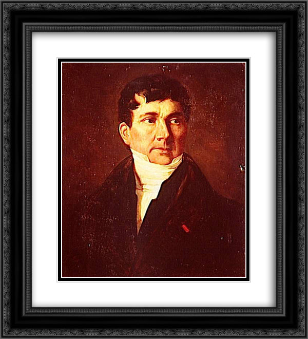 Presumed Portrait of Pierre Paul Royer-Collard 20x22 Black Ornate Wood Framed Art Print Poster with Double Matting by Gericault, Theodore