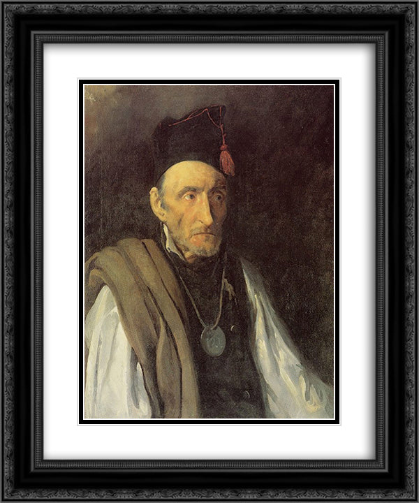 The Insane 20x24 Black Ornate Wood Framed Art Print Poster with Double Matting by Gericault, Theodore