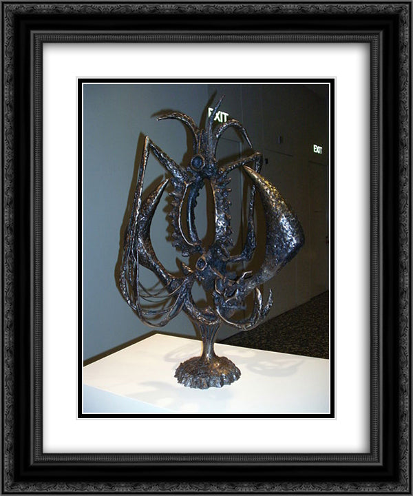Invocation I 20x24 Black Ornate Wood Framed Art Print Poster with Double Matting by Roszak, Theodore