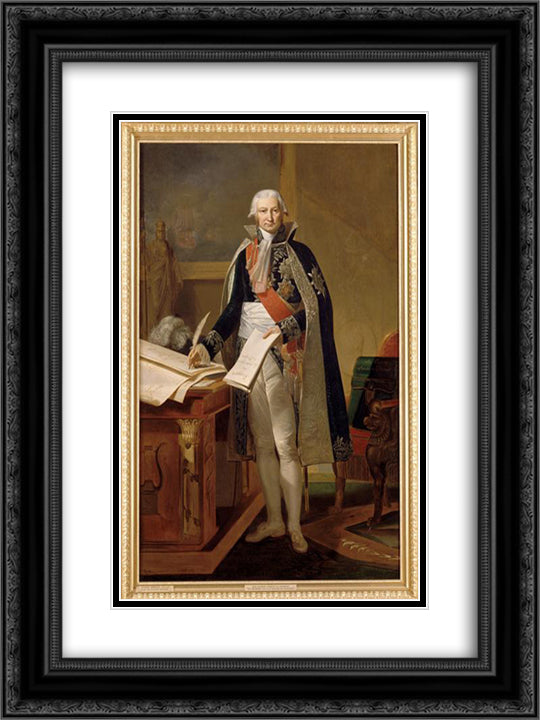 Jean Baptiste de Nompere de Champagny 18x24 Black Ornate Wood Framed Art Print Poster with Double Matting by Rousseau, Theodore