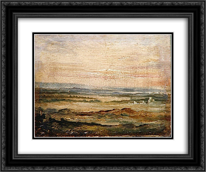 Plain 24x20 Black Ornate Wood Framed Art Print Poster with Double Matting by Rousseau, Theodore