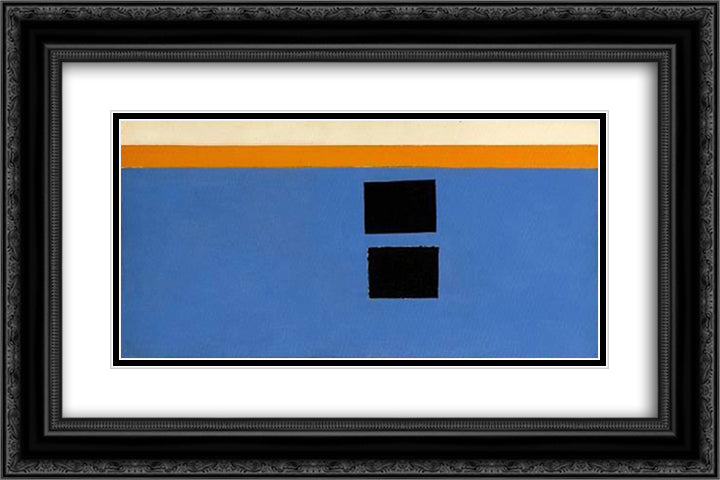 Double Aegean Sun - Box 24x16 Black Ornate Wood Framed Art Print Poster with Double Matting by Stamos, Theodoros