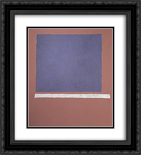 Grand Blue Sun - Box 20x22 Black Ornate Wood Framed Art Print Poster with Double Matting by Stamos, Theodoros