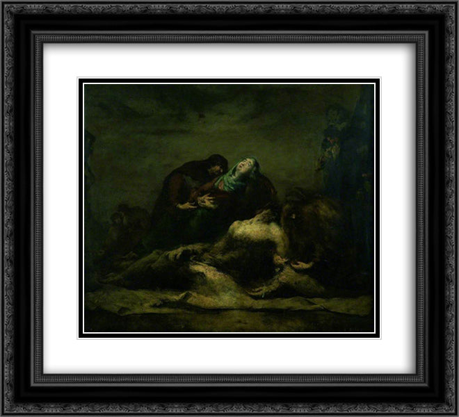 The Deposition from the Cross 22x20 Black Ornate Wood Framed Art Print Poster with Double Matting by Ribot, Theodule