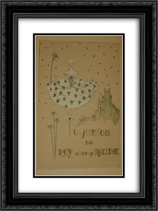 Chanson du Roy et de la Reine 18x24 Black Ornate Wood Framed Art Print Poster with Double Matting by Steinlen, Theophile