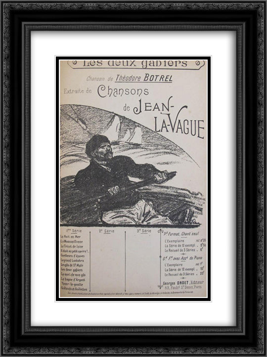 Chansons de Jean La Vague 18x24 Black Ornate Wood Framed Art Print Poster with Double Matting by Steinlen, Theophile
