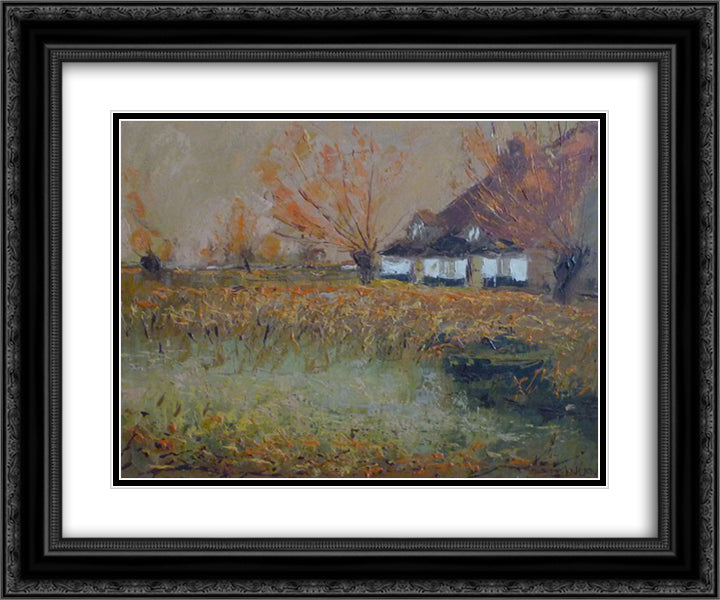 Clairmarais 24x20 Black Ornate Wood Framed Art Print Poster with Double Matting by Steinlen, Theophile