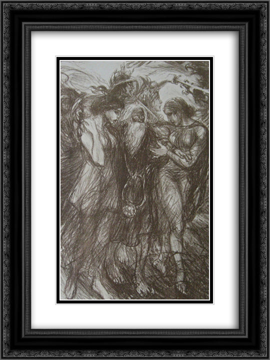 Concert du Conservatoire 18x24 Black Ornate Wood Framed Art Print Poster with Double Matting by Steinlen, Theophile