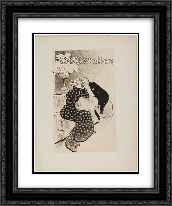 Declaration 20x24 Black Ornate Wood Framed Art Print Poster with Double Matting by Steinlen, Theophile