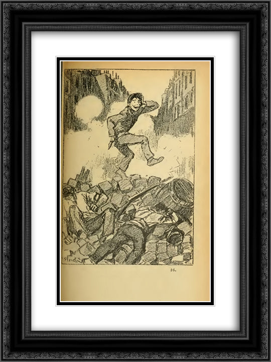 Et Puis Apres 18x24 Black Ornate Wood Framed Art Print Poster with Double Matting by Steinlen, Theophile