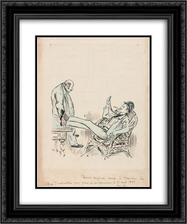 Fils Moderne 20x24 Black Ornate Wood Framed Art Print Poster with Double Matting by Steinlen, Theophile