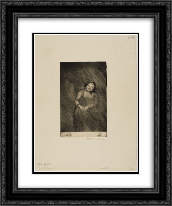 Jasante de la Vielle 20x24 Black Ornate Wood Framed Art Print Poster with Double Matting by Steinlen, Theophile