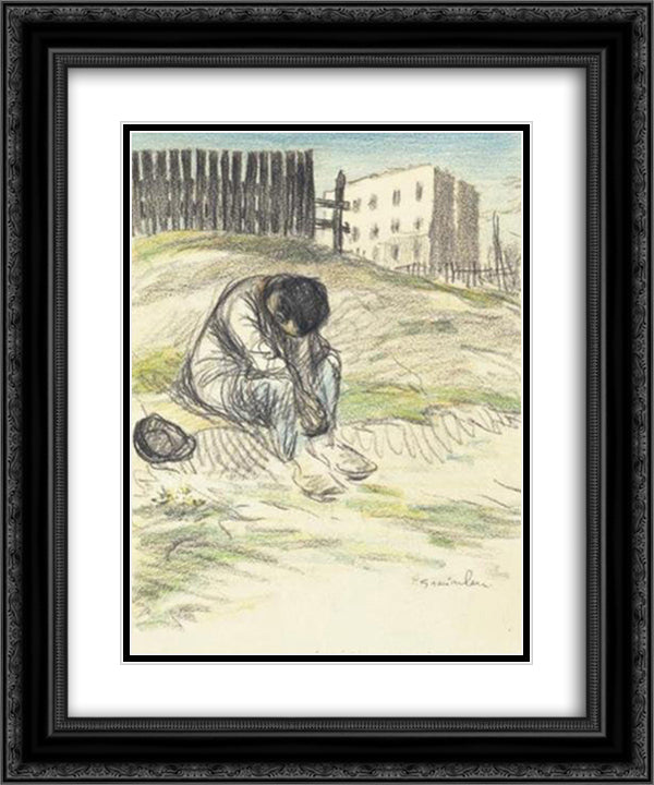 La Chanson Des Gueux 20x24 Black Ornate Wood Framed Art Print Poster with Double Matting by Steinlen, Theophile
