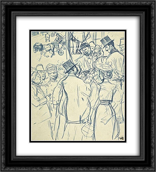 La Correspondance Cassee 20x22 Black Ornate Wood Framed Art Print Poster with Double Matting by Steinlen, Theophile