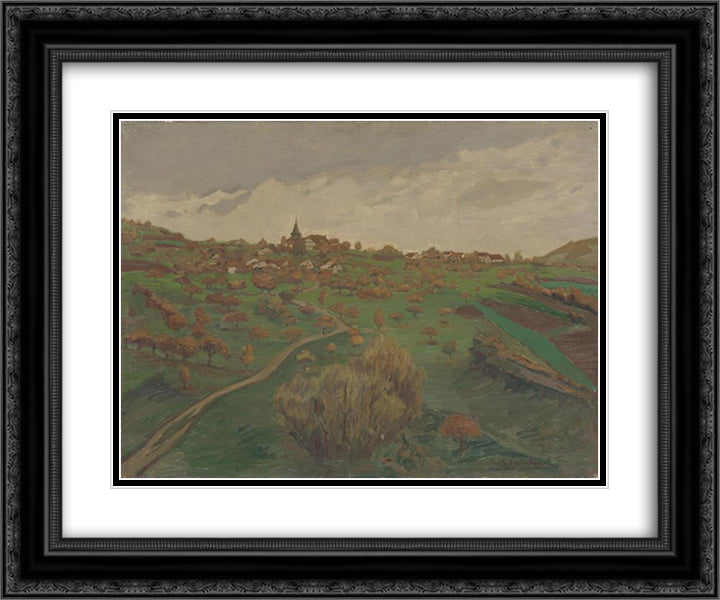 Landscape of Belmont 24x20 Black Ornate Wood Framed Art Print Poster with Double Matting by Steinlen, Theophile