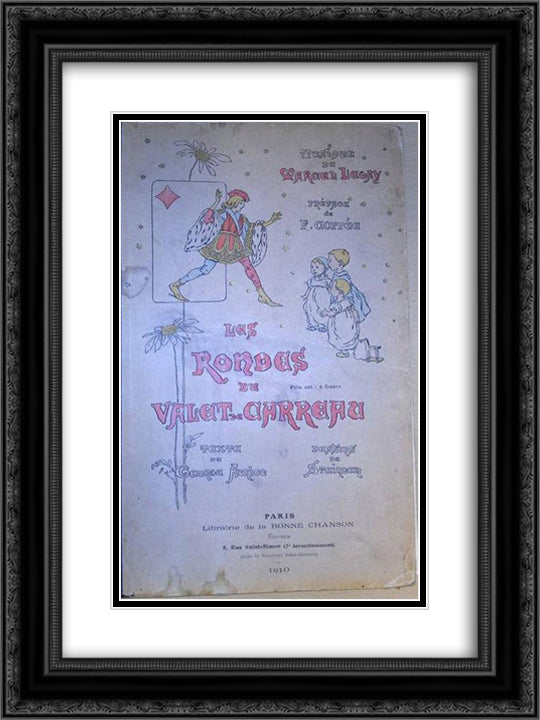 Les Rondes 18x24 Black Ornate Wood Framed Art Print Poster with Double Matting by Steinlen, Theophile