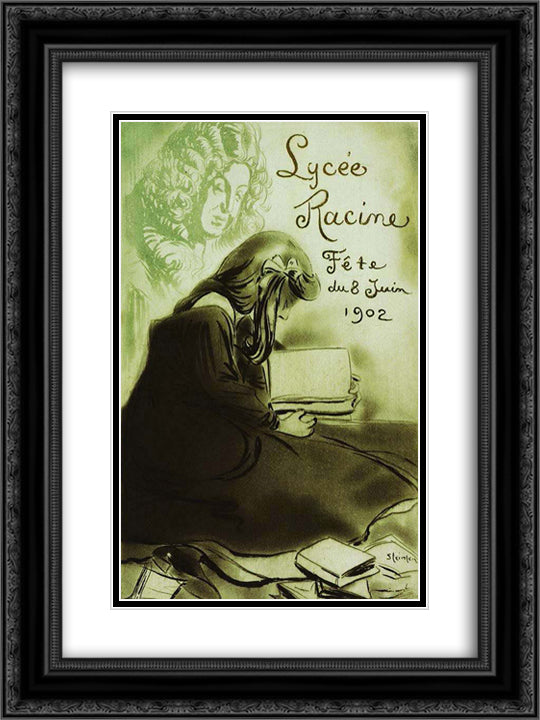 Lycee Racine - Fete du 8 Juin 1902 18x24 Black Ornate Wood Framed Art Print Poster with Double Matting by Steinlen, Theophile