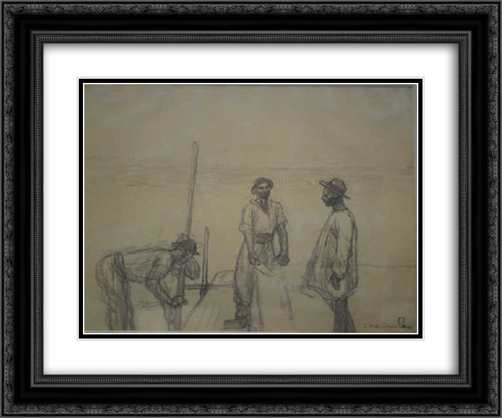 Masons Jakobowicz 24x20 Black Ornate Wood Framed Art Print Poster with Double Matting by Steinlen, Theophile