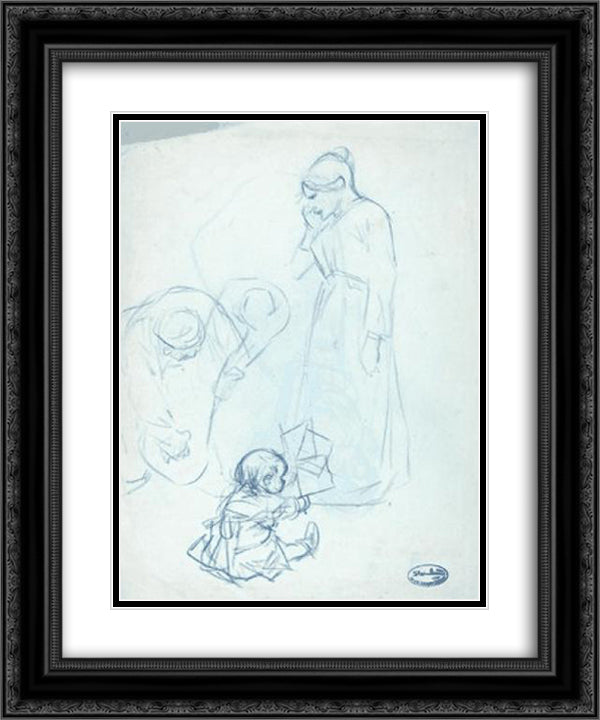 Moving-day 20x24 Black Ornate Wood Framed Art Print Poster with Double Matting by Steinlen, Theophile