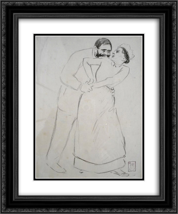 Oh my God, if we saw Mrs. 20x24 Black Ornate Wood Framed Art Print Poster with Double Matting by Steinlen, Theophile