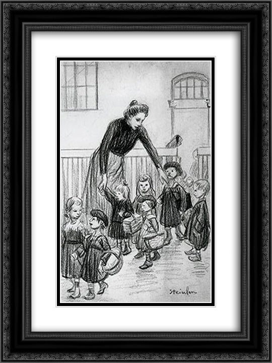 Quels brimborions 18x24 Black Ornate Wood Framed Art Print Poster with Double Matting by Steinlen, Theophile