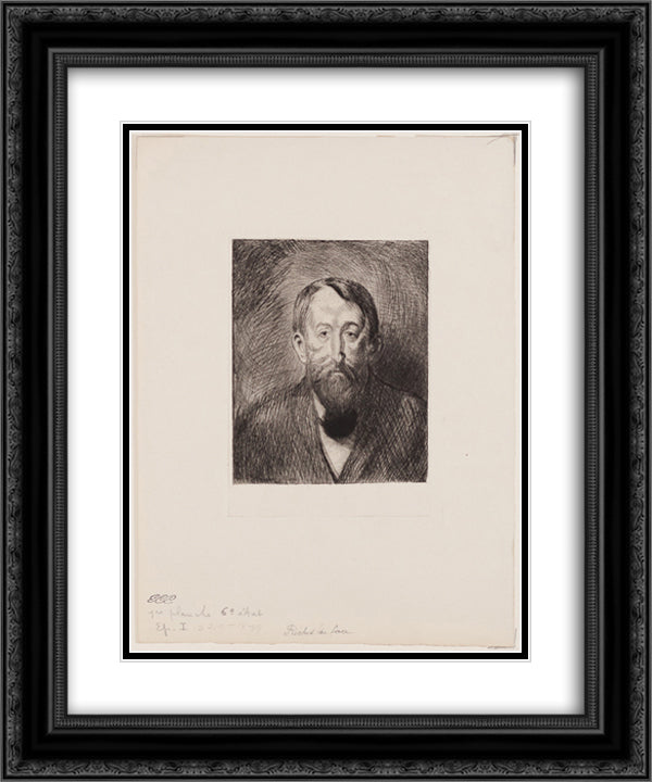 Rictus de Face 20x24 Black Ornate Wood Framed Art Print Poster with Double Matting by Steinlen, Theophile