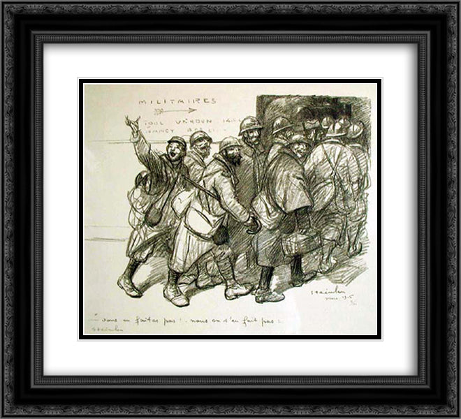 Vous 22x20 Black Ornate Wood Framed Art Print Poster with Double Matting by Steinlen, Theophile