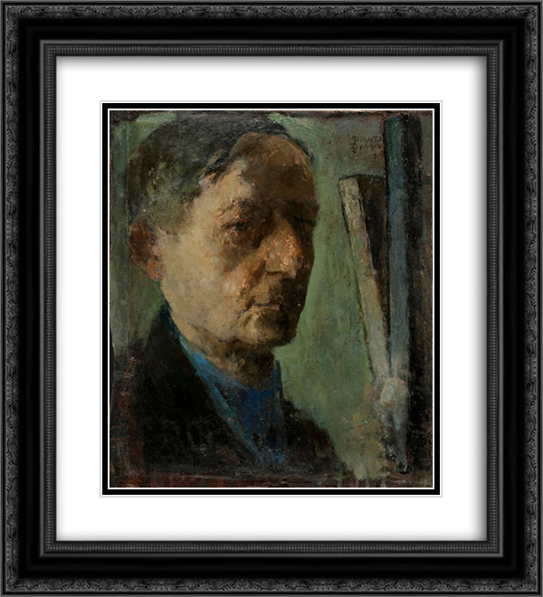 Self - Portrait 20x22 Black Ornate Wood Framed Art Print Poster with Double Matting by Triantafyllidis, Theophrastos