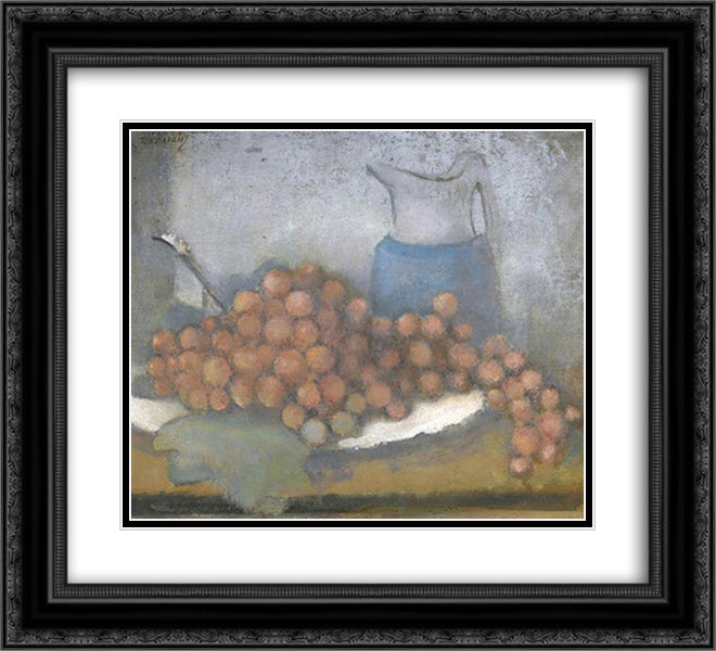 Still Life 22x20 Black Ornate Wood Framed Art Print Poster with Double Matting by Triantafyllidis, Theophrastos