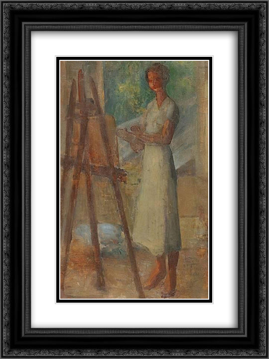 The Artist 18x24 Black Ornate Wood Framed Art Print Poster with Double Matting by Triantafyllidis, Theophrastos