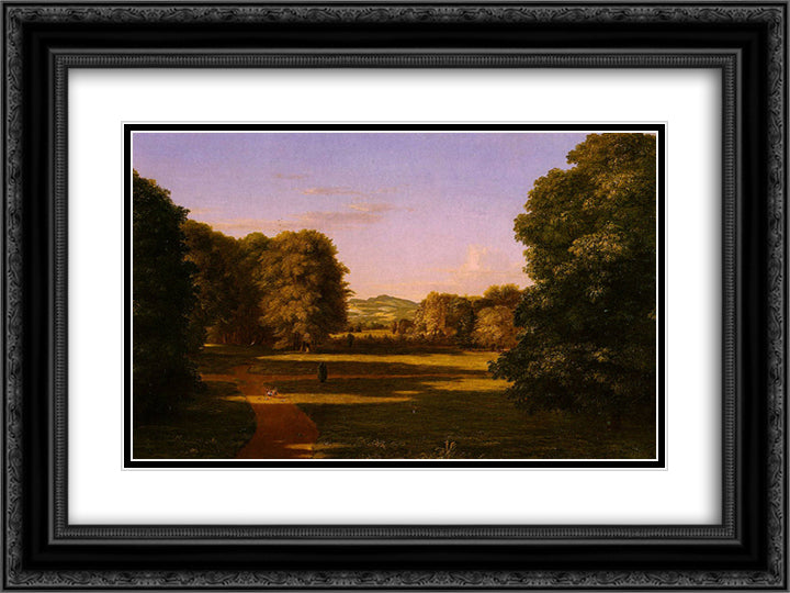 The Gardens of the Van Rensselaer Manor House 24x18 Black Ornate Wood Framed Art Print Poster with Double Matting by Cole, Thomas