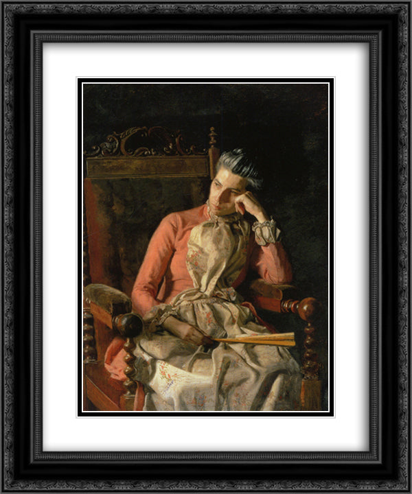 Portrait of Amelia Van Buren 20x24 Black Ornate Wood Framed Art Print Poster with Double Matting by Eakins, Thomas