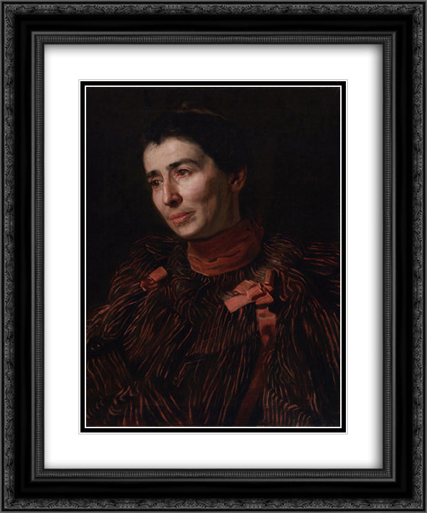 Portrait of Mary Adeline Williams 20x24 Black Ornate Wood Framed Art Print Poster with Double Matting by Eakins, Thomas
