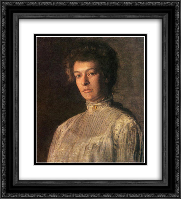 Portrait of Mrs. Kern Dodge (Helen Peterson Greene) 20x22 Black Ornate Wood Framed Art Print Poster with Double Matting by Eakins, Thomas
