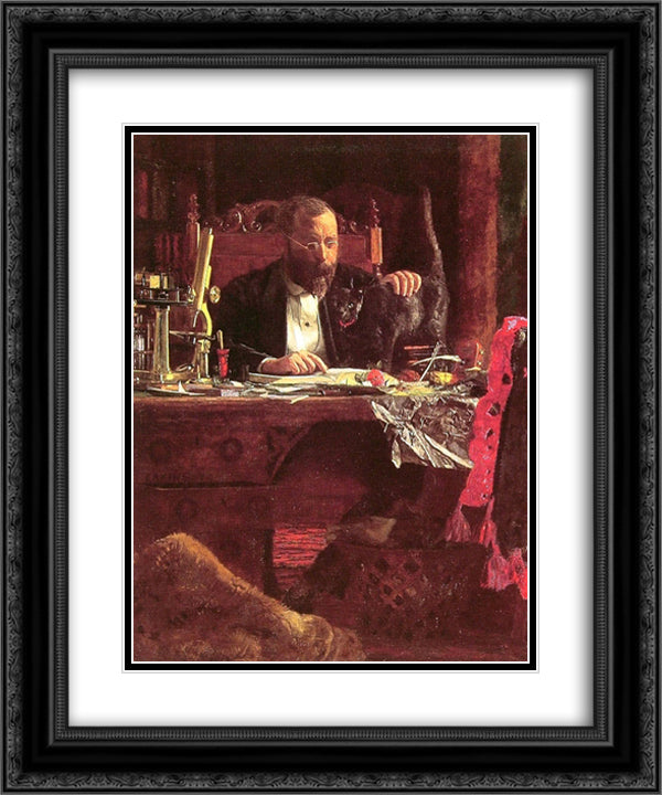 Portrait of Professor Benjamin H. Rand 20x24 Black Ornate Wood Framed Art Print Poster with Double Matting by Eakins, Thomas