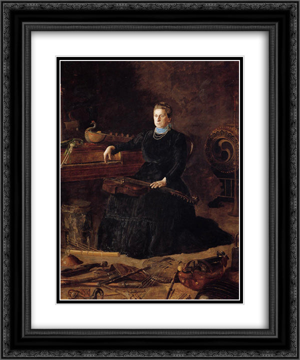 Portrait of Sarah Sagehorn Frishmuth 20x24 Black Ornate Wood Framed Art Print Poster with Double Matting by Eakins, Thomas