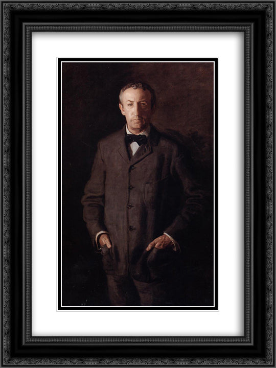 Portrait of William B. Kurtz 18x24 Black Ornate Wood Framed Art Print Poster with Double Matting by Eakins, Thomas