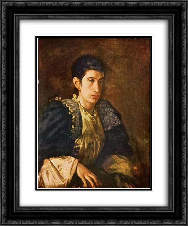 Signora Gomez d Arza 20x24 Black Ornate Wood Framed Art Print Poster with Double Matting by Eakins, Thomas