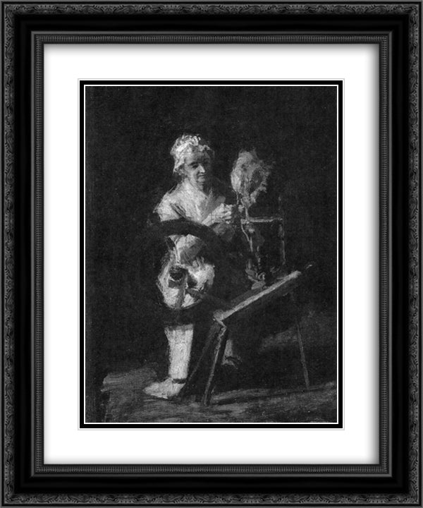 Sketch for In Grandmother's Time 20x24 Black Ornate Wood Framed Art Print Poster with Double Matting by Eakins, Thomas