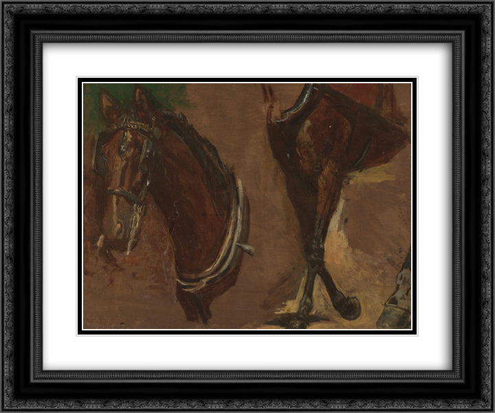 Study for the Fairman Rogers Four in Hand 24x20 Black Ornate Wood Framed Art Print Poster with Double Matting by Eakins, Thomas