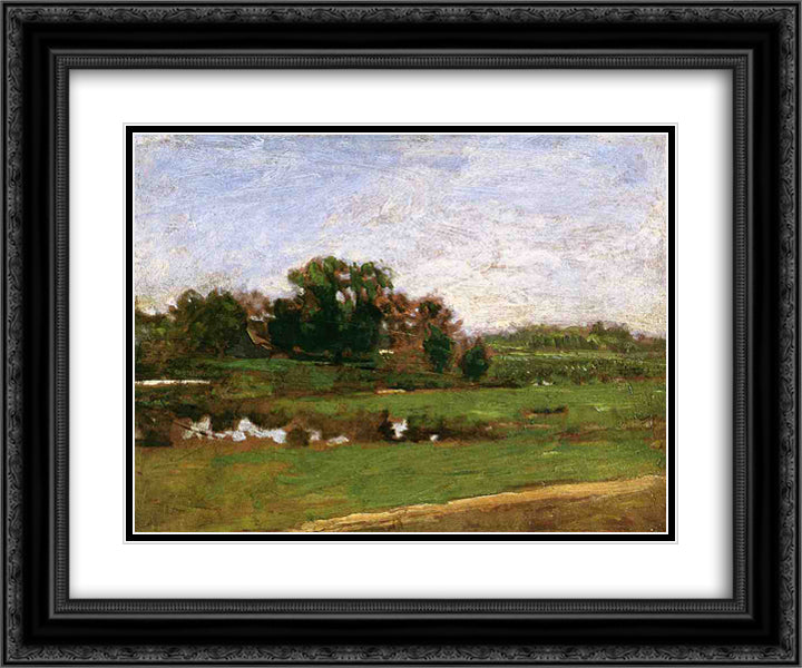 Study for The Meadows 24x20 Black Ornate Wood Framed Art Print Poster with Double Matting by Eakins, Thomas