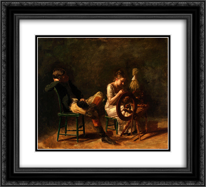 The Courtship 22x20 Black Ornate Wood Framed Art Print Poster with Double Matting by Eakins, Thomas