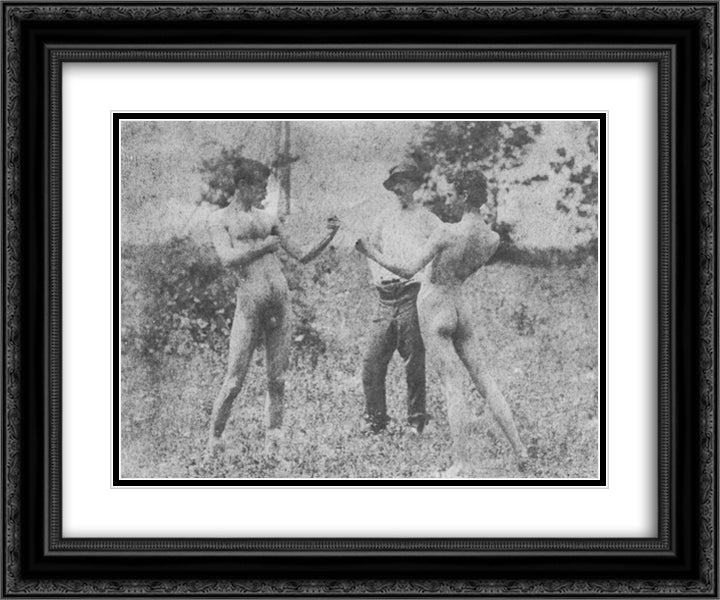 Unidentified model, Thomas Anschutz, and J. Laurie Wallace 24x20 Black Ornate Wood Framed Art Print Poster with Double Matting by Eakins, Thomas