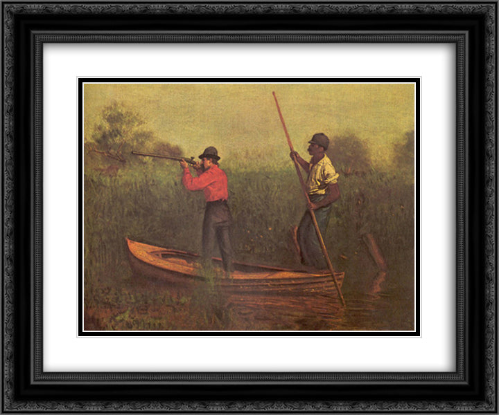 Will Schuster And A Black 24x20 Black Ornate Wood Framed Art Print Poster with Double Matting by Eakins, Thomas