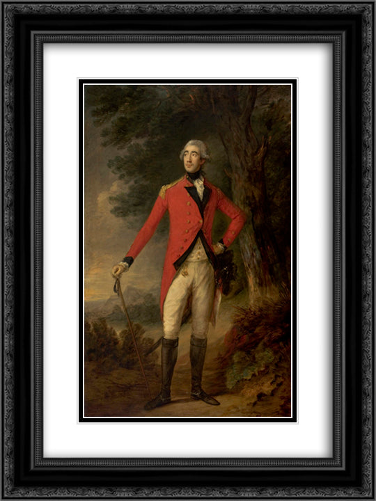 Lord Hastings, Governor of India 18x24 Black Ornate Wood Framed Art Print Poster with Double Matting by Gainsborough, Thomas