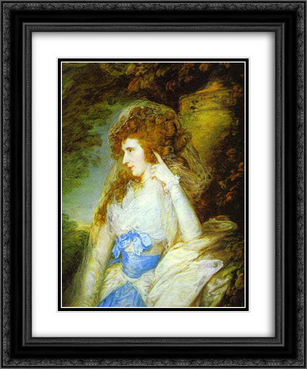 Mary, Lady Bate Dudley 20x24 Black Ornate Wood Framed Art Print Poster with Double Matting by Gainsborough, Thomas