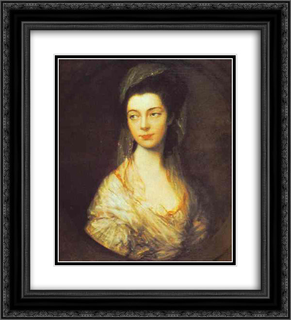 Mrs. Christopher Horton, later Anne, Duchess of Cumberland 20x22 Black Ornate Wood Framed Art Print Poster with Double Matting by Gainsborough, Thomas
